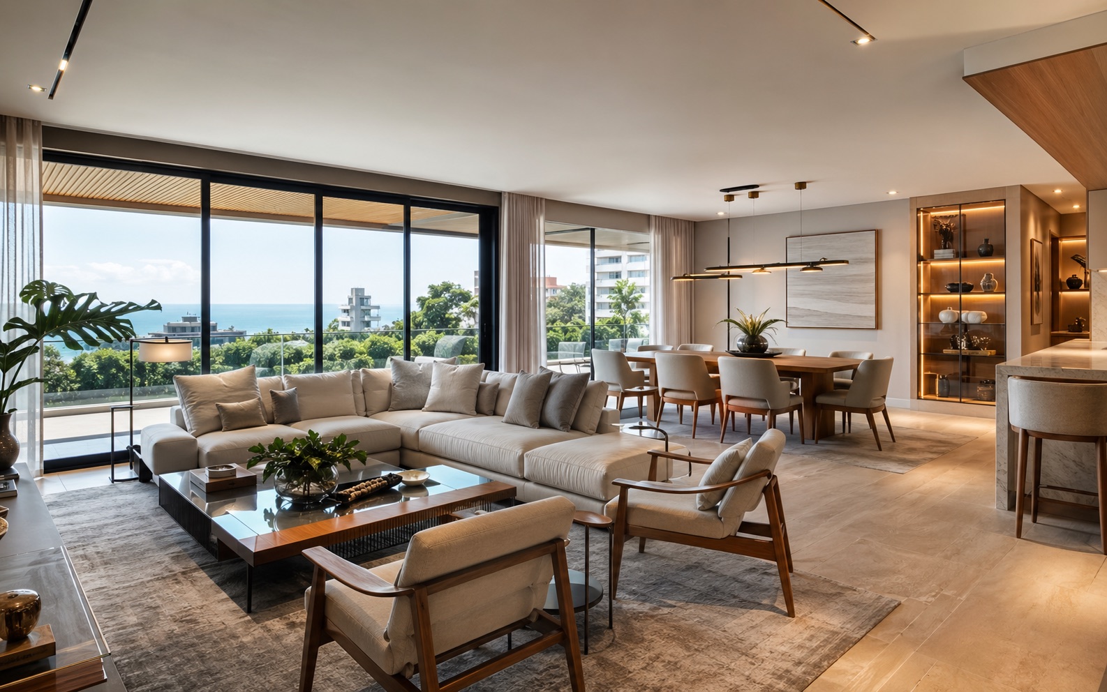 Apartamento familiar alto padrão com living integrado